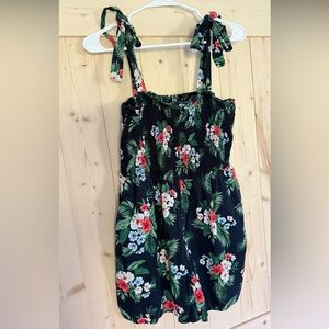 Old Navy Floral Tie-Shoulder Smocked Romper -- 3-inch inseam